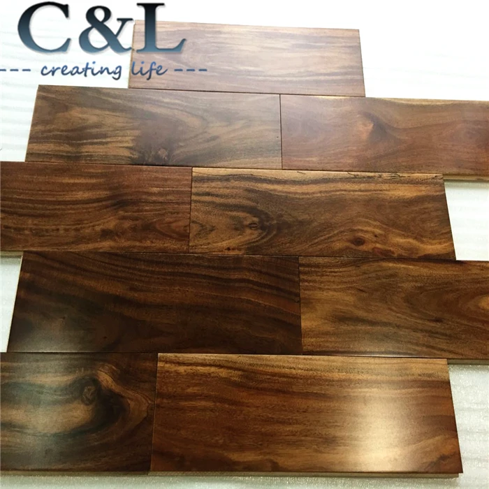Prefinishing Natural color Asian walnut Acacia engineered wood flooring