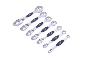 Premium Magnetic 8 Pcs Double Sided Pasta Measuring Tool Measuring Spoons Set Stainless Steel For Kitchen Baking