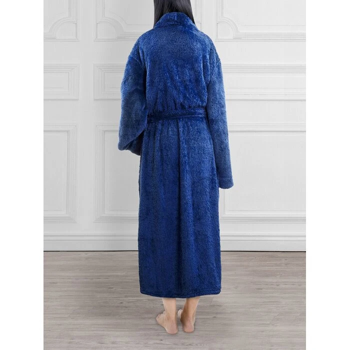 Premium Womens Plush Soft Robe Fluffy Warm Fleece Shaggy Comfy Long Style Bathrobe