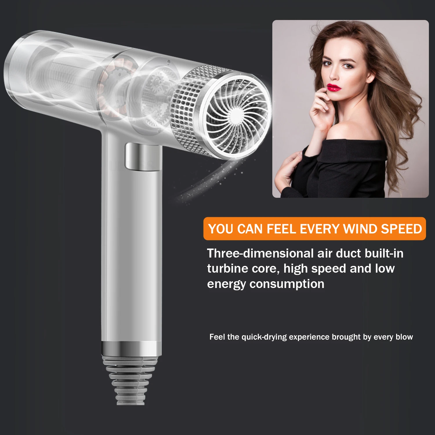 Professional Dropshipping Electric Hair Blower Dryer Powerful Hair Dryer High Speed Strong Airflow Blow Dryer