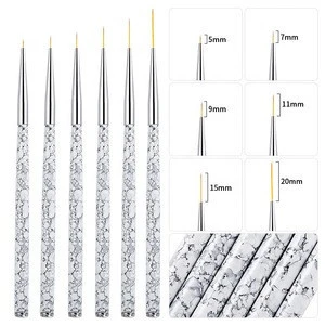 Professional Synthetic Hair Nail Art Brush Multi-size Nail Art Polish Drawing Paint Brush Nails Tools Pen 3 Pcs /Set