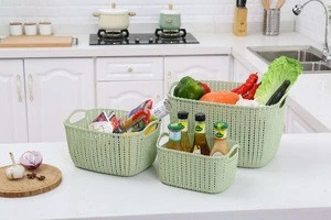 QM Small Size Woven PP Plastic Totes Storage Baskets