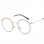 quality round retro glasses frame retro metal eyeglass frame for men anti blue light prescription glasses