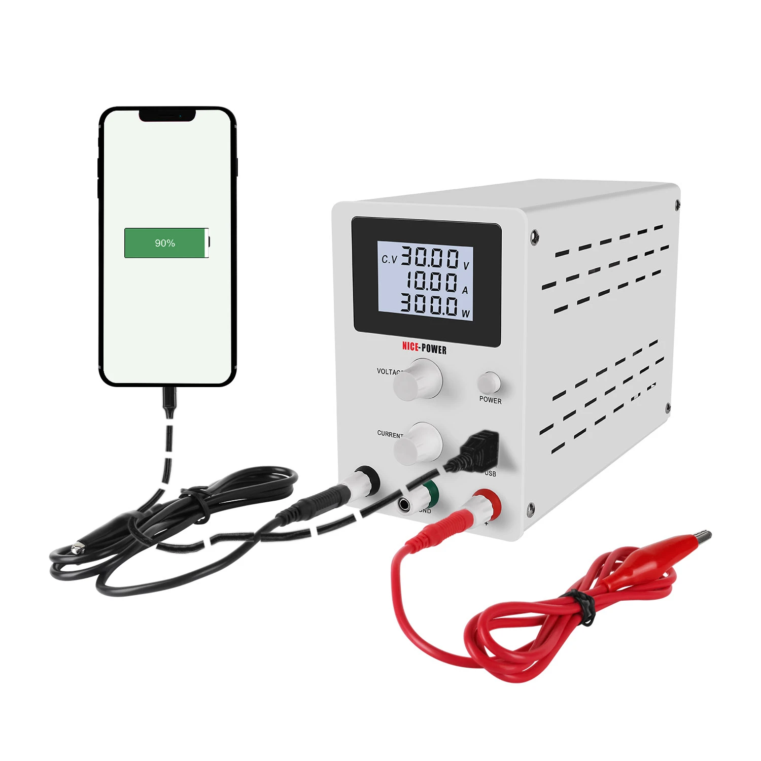 R-SPS3010D DC Regulated Power Supply 30V 10A Adjustable Switching Variable Power Source for Mobile Phone Repairing