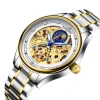 Ready to ship Tourbillon Skeleton Mechanical Watches Men Luxury Brand Moon Phase Luminous Watch fast track
