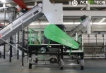 recycle waste plastic HDPE milk bottle machine with crusher granulator friction washer sink float separation tank
