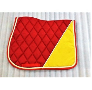 Red with Yellow colour Comfort Cotton quilted Multi Purpose english horse saddle Pad
