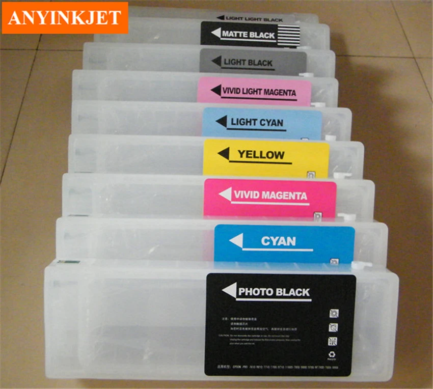 refillable ink cartridge with reset chip for Epson 7890 9890 7908 9908  printer