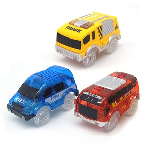 Replacement Magical Track Cars Light Up Toy Cars with 5 LED Flashing Lights