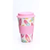 Reusable Bamboo Fibre Travel Cup Thermal Insulated 400 ml Natural Eco Coffee Mug