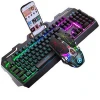 Rgb Backlight Electronic Tablet Slim Mechanical Teclado Laser 104Key Wired Metal Gaming Keyboard And Mouse Combos