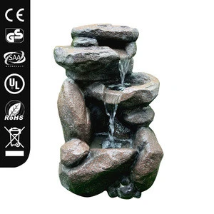 Rock waterfall  fountain with led light for outdoor and garden decoration
