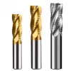 Roughing End Mill HSS 3 4 Flute Fine Pitch Teeth Aluminum Steel Machining TiN Coating Low Speed Metal Tool