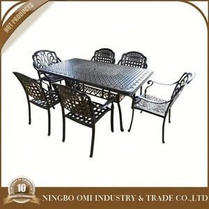 Round Bronze Outdoor Patio Garden Furniture Cast Aluminum Metal Fire Pit Table Set with Cover