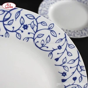 Round shape full decor dinnerware harmonia spain with blue flower pattern (YG17039)