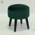 Import Round Shape Luxury Green Velvet Stool Ottoman with Gold Metal Rim from China