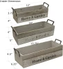 Rustic natural rectangle crate wooden boxes square wooden slats set of 3