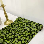 Satin Glitter Table Runner Haunted House Halloween Holiday Table Runner