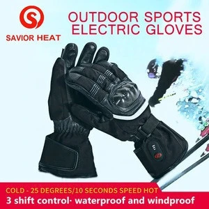 SAVIOR Electronic Heated Gloves Motorcycle Skiing Gloves with 7.4V/2200MAH Battery