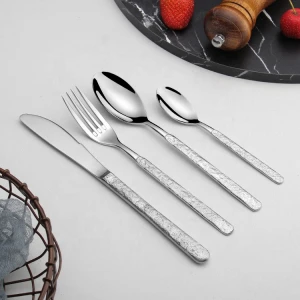 Silver Cutlery Set Steak Sets Tray Holder Gold Spoon Ss Spoons Edible Stainless Steel Flatware