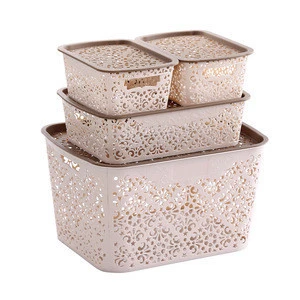 Simple style Hollow out Plastic Storage Container Household  Sundries Storage Box for Clothes
