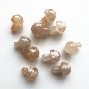 Sister stones natural quartz Cherry agate mushroom for sale