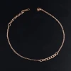 SJGZ029 Fashion Summer Accessory Interlocking Design Stainless Steel Rose Gold Plated Anklet for Women Delicate Slightly Jewelry