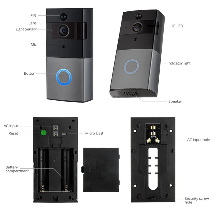 Smart IP Video Intercom WI-FI Video Door Phone Door Bell WIFI Doorbell Camera For Apartments IR Alarm Wireless Security Camera
