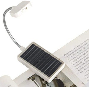 Solar Clip on Book Light,Glovion LED Reading Light USB Rechargeable and Solar Powered
