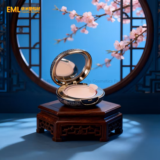 Emily Cp4422 Mini Oval Air Cushion Case Empty Cosmetic Liquid Compact with Mirror Foundation Compact Powder Case Bb Cc Cushion Case