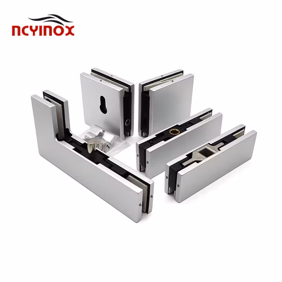 Glass Door Hardware Set Steel Frameless Door Glass Bottom Patch Fitting Glass Top Long Patch Fittings for Glass Door Office