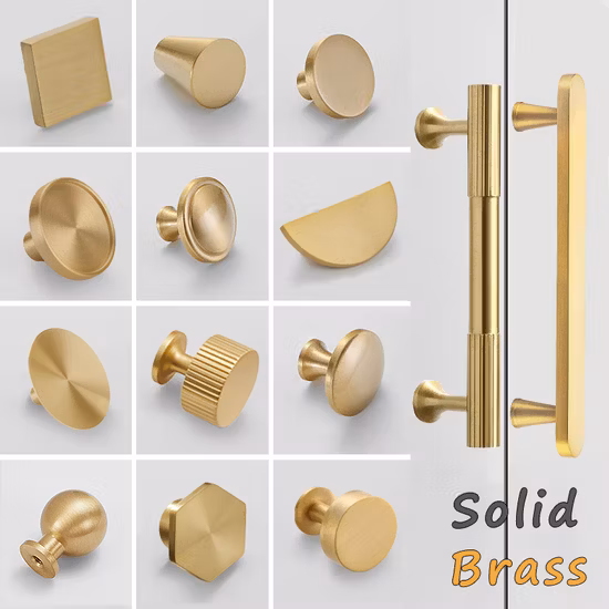 Koppalive Gold Round Brushed Nordic Luxury Kitchen Cupboard Door Pull Knobs Solid Brass Handles for Cabinets and Drawers