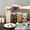 Stackable BPA Free Transparent Plastic Cereal Nuts Storage Box Airtight Pantry Food Storage Containers Set