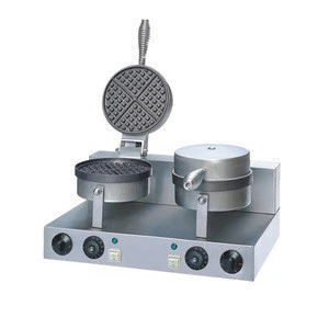 Stainless Steel 2 Heads Economical Commercial Egg Waffle Maker/ Electric Bubble Waffle Iron Machine Wholesale