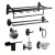 Import Stainless Steel Black Bathroom Accessories Wall Mounted Bath Hardware Sets Towel Rack from China