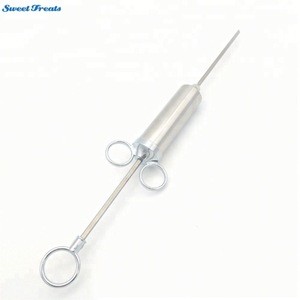 Stainless Steel Meat Injector- Marinade Injector Gun Flavor Needle Meat BBQ Tool Flavor Cooking Syringe with 2 Needles