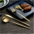 Import Stainless steel tableware steak knife fork spoon chopsticks set Portugal 304 gold dessert fork tableware custom gift box from China