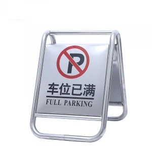 Stainless Steel Wet Floor Warning Sign Safety Caution Board with English Floor Stand Signs