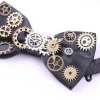 Steam Punk Gear Necktie Gothic Punk Vintage Bow Tie Neckwear For Men Women Unisex Cufflinks Set Hollow Craft Wedding Necktie