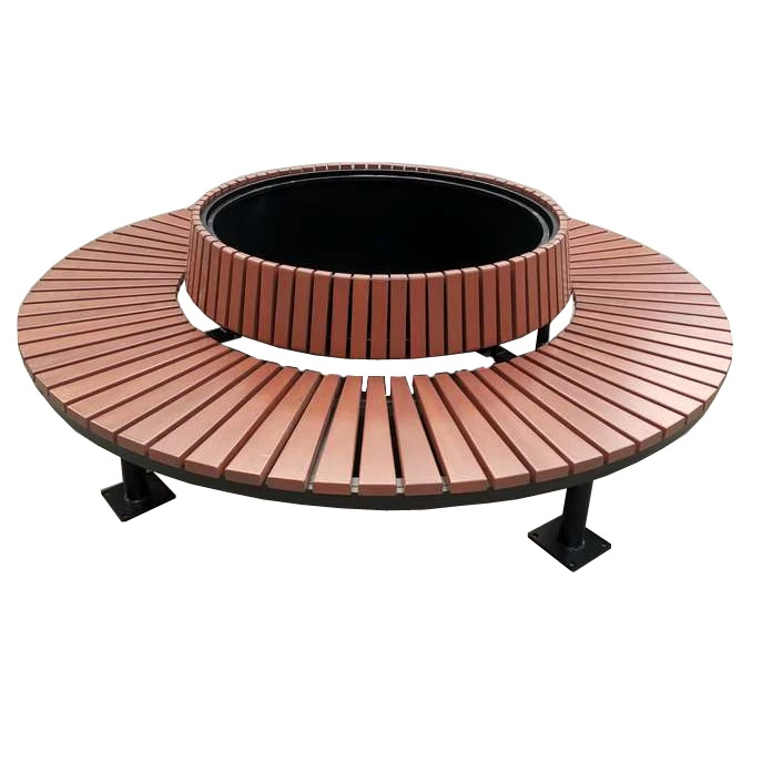 Steel Wooden outdoor round  Bench