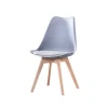 Stock hotel banquet restaurant home furniture chair modern plastic dining chair with wooden legs