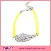 Stock rhinestone and metal fashion rope angel wing bracelet