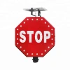 stop sign traffic aluminum STOP sign white LED solar power traffic sign board