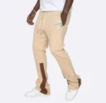 Streetwear Manufacturer Custom Track Pants Paint Splatter Flare Sweatpants Men