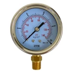 Taiwan Supply  2.5 inch 63 mm Stainless Steel Manometer Liquid Filled Bourdon Tube Pressure Gauge Manometers