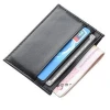 Tiding Brand Genuine Cowhide Leather Slim Credit Card Wallet Black Leather Card Holder