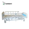 Top rated hospital furniture three functions electric ward bed with central locking castors