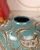 Import traditional hand painted craft emerald green small porcelain vases from China