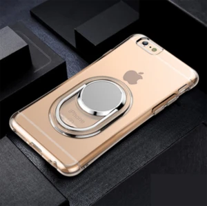 Transparent TPU mobile cell phone accessories with 360 Degree Rotating Ring Holder can Adsorbing Car Magnet case for iPhone 7