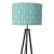 Import Tripod Floor Lamp for Hotel Offices with Printed Fabric Shade Black Powder Coated Metal Legs - Standing Lamps from India